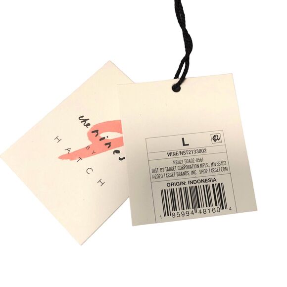 NEW The Nines by Hatch Ribbed Jersey Knit Maternity Dress Midi 3/4 Slv Wine Sz L - Picture 7 of 7